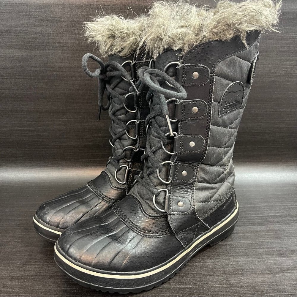 Sorel Tofino II Women’s size 5 Waterproof Black Winter Lined Faux Fur Boots - Picture 6 of 12